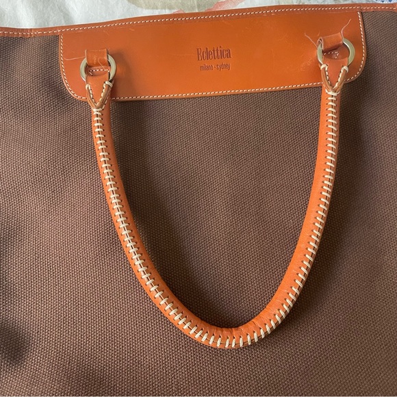 ECLETTICA tote.  Great stitching in handles.  Fits laptop.  Used once. - Picture 8 of 14